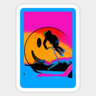 Happy, Happy Scooter Boy - Stunt Scooter Rider Sticker